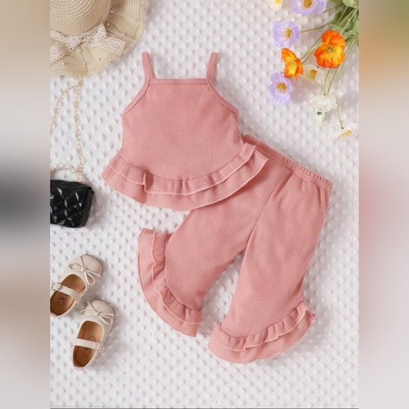 SHEIN Baby Ruffle Layer Hem Cami Top & Pants - Picture 3 of 3